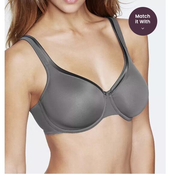 Dominique Anais Everyday Seamless Breathable Bra Women 40F Grey NWT Underwire - Picture 3 of 6